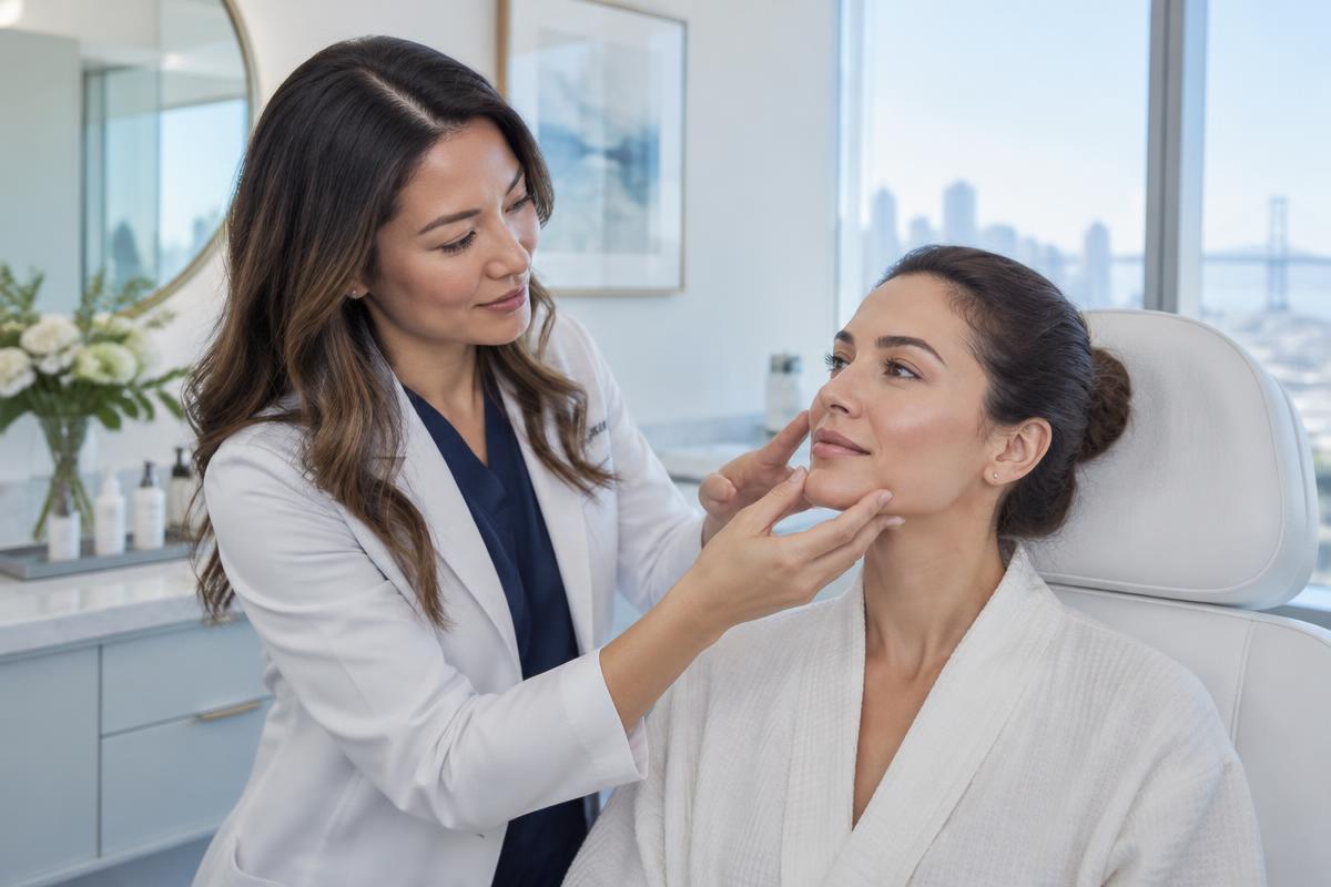 Facial aesthetic consultation at a physician-led medical spa